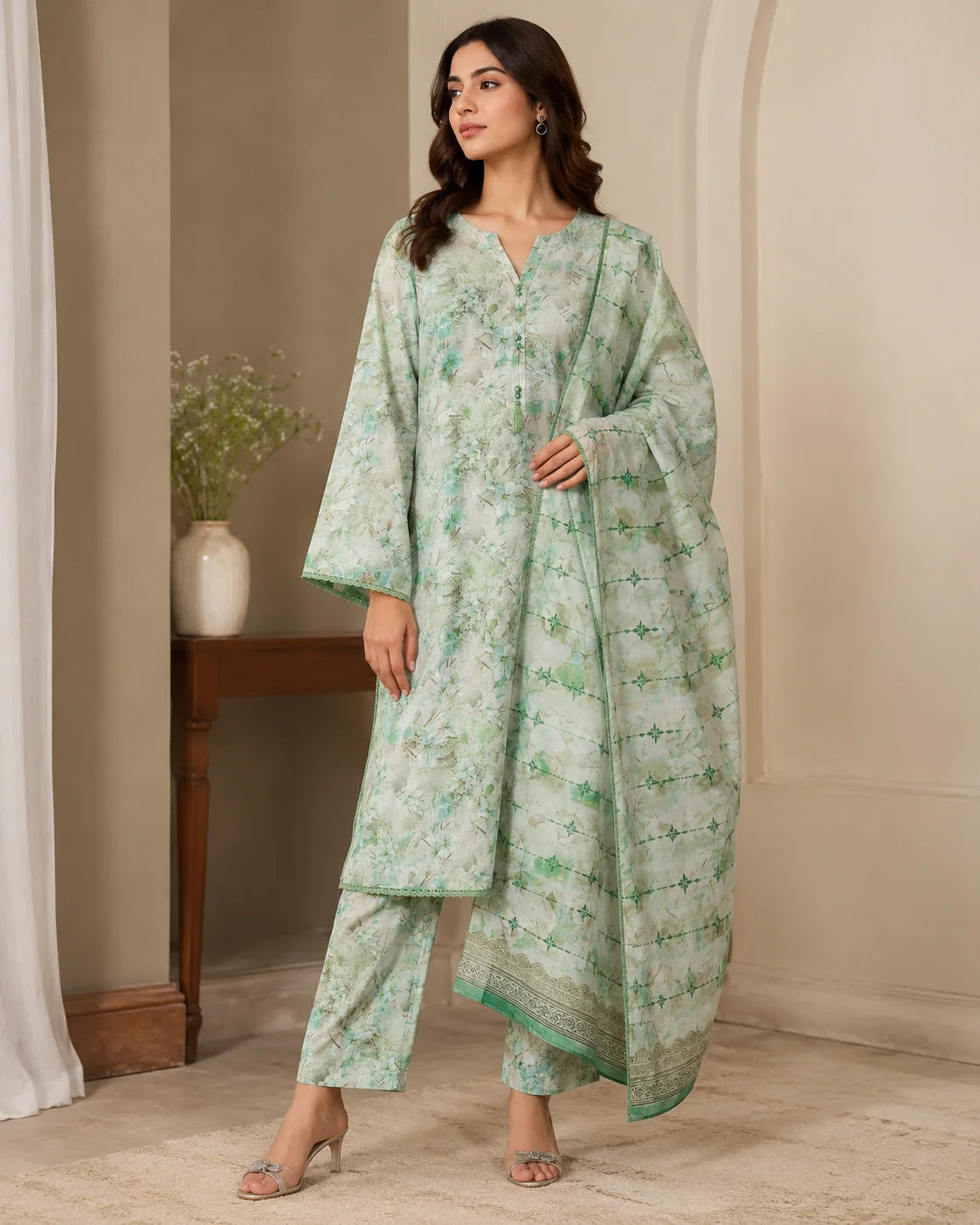 Velvet Touch Fine Threadwork 3-Piece Ready to Wear