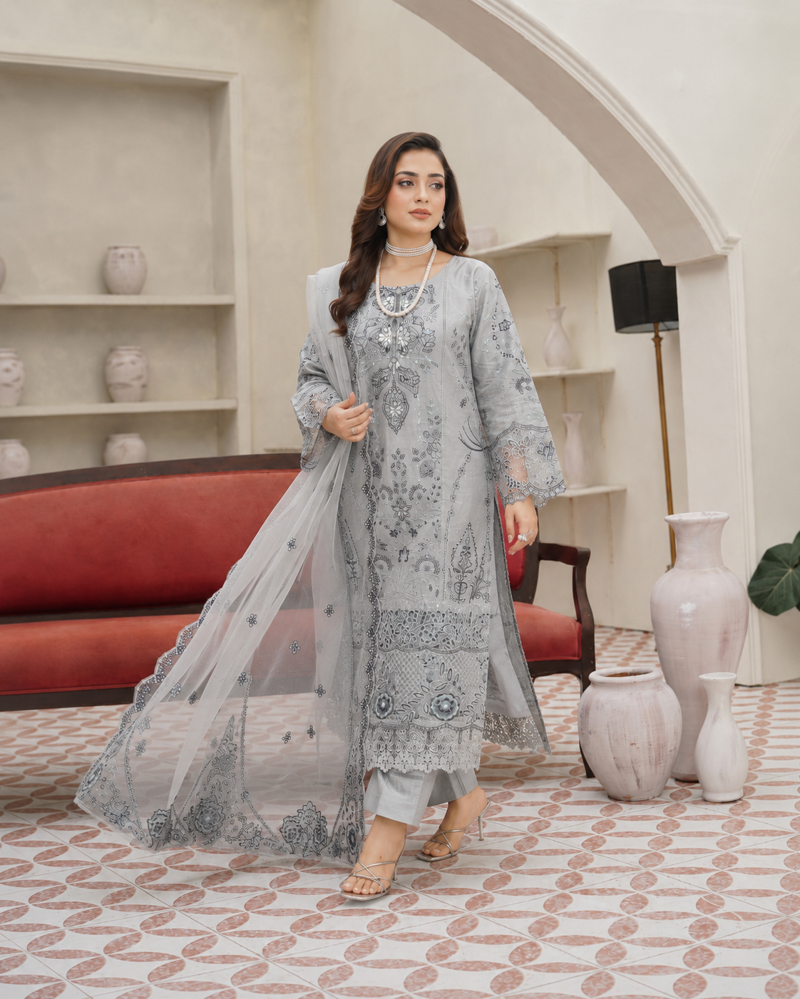 Royalty Unfolded Festive Schiffli 3-Piece Ready to Wear