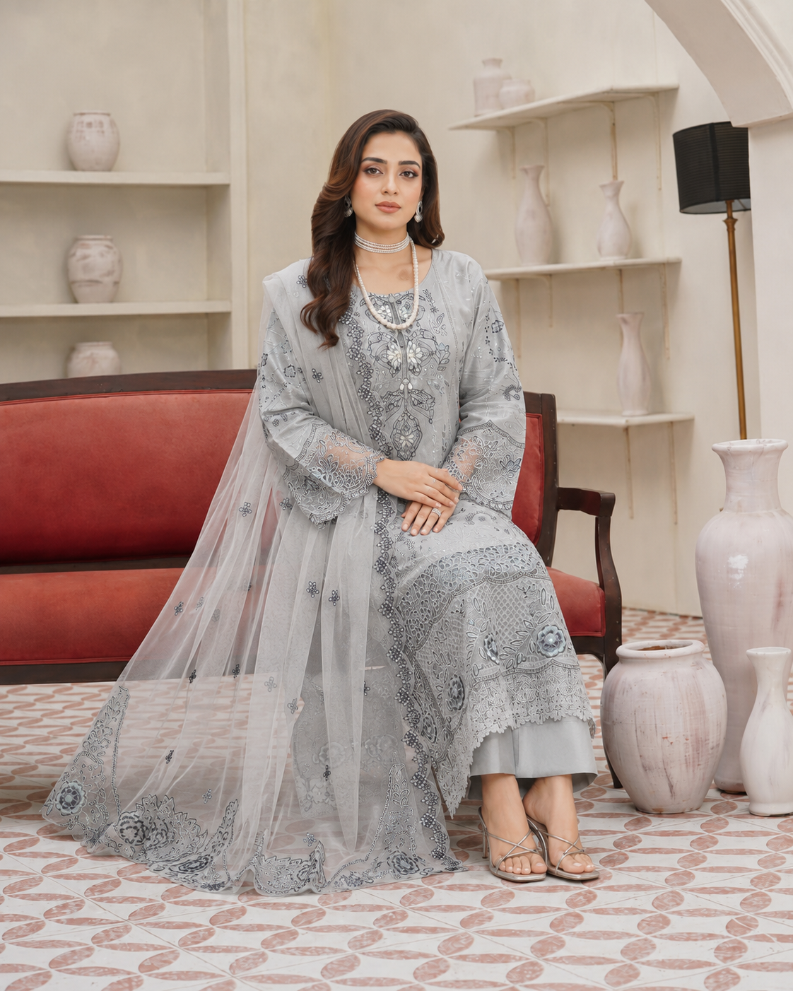 Royalty Unfolded Festive Schiffli 3-Piece Ready to Wear