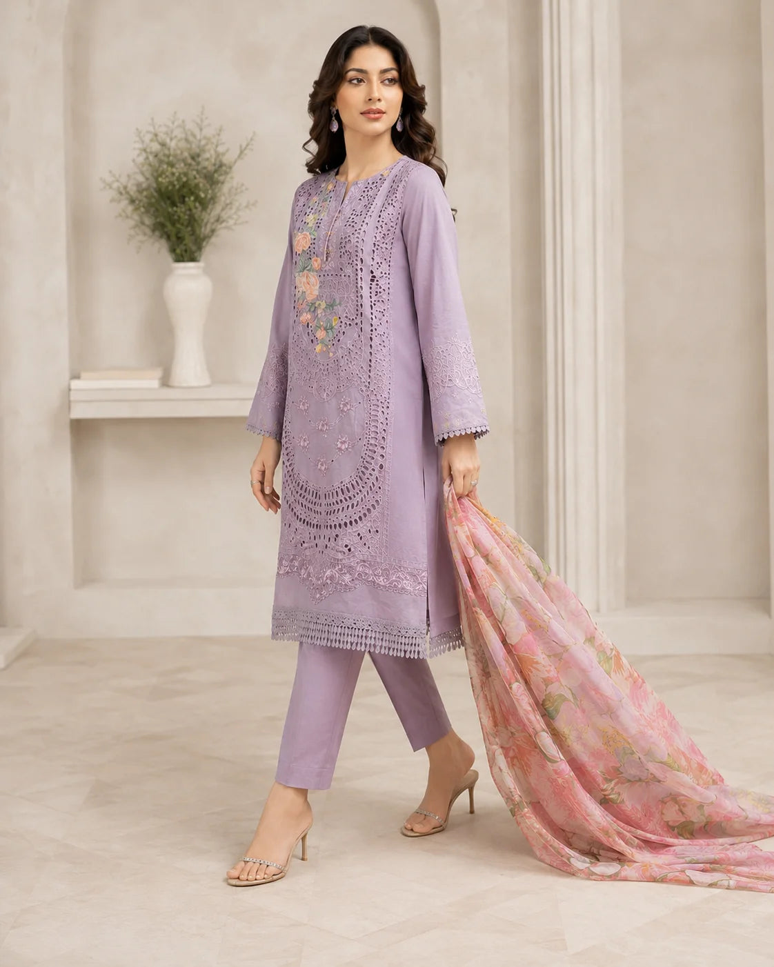 Enchanted Muse Luxury Printed & Embroidered 3-Piece Stitched