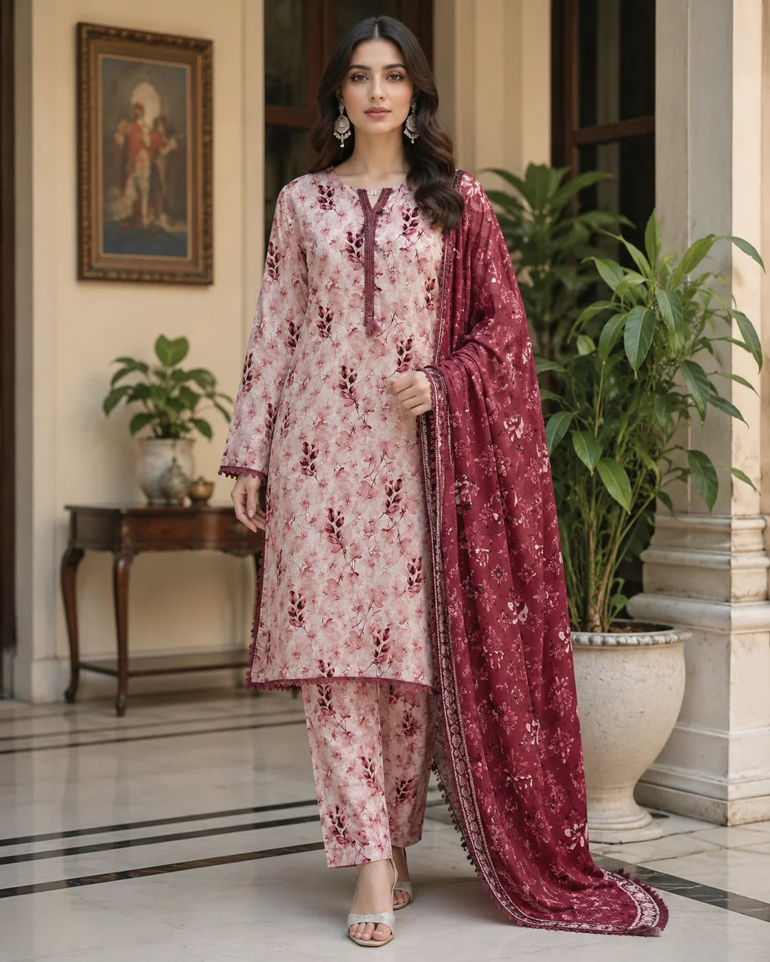 Golden Horizon Festive Wear 3-Piece Ready to Wear
