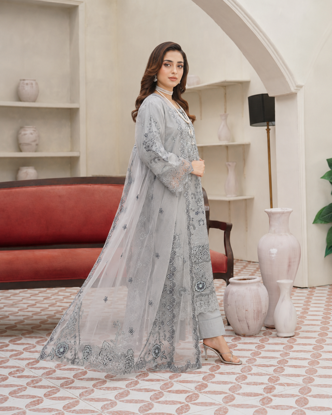 Royalty Unfolded Festive Schiffli 3-Piece Ready to Wear