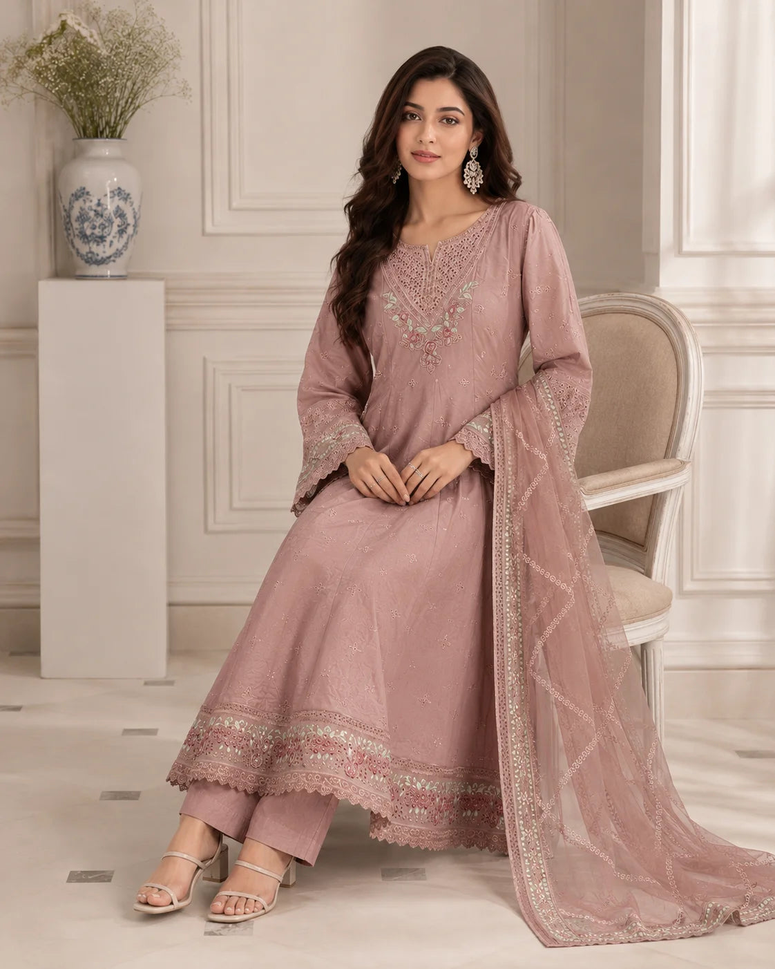 Urban Royalty Contemporary Embroidered 3-Piece Stitched