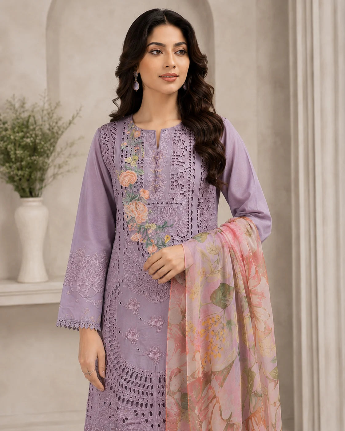 Enchanted Muse Luxury Printed & Embroidered 3-Piece Stitched