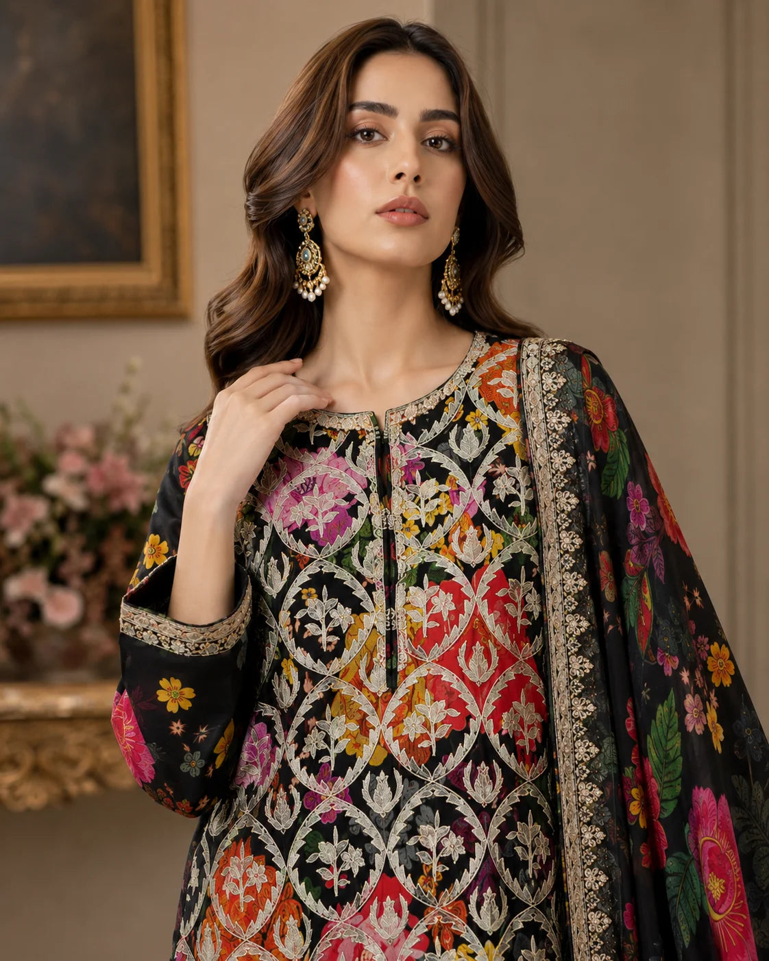 Opulent Aura Embroidered 3-Piece Ready to Wear Suit