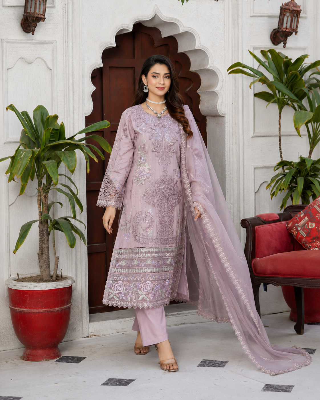 Whispering Petals Summer Lawn 3-Piece Stitched Suit