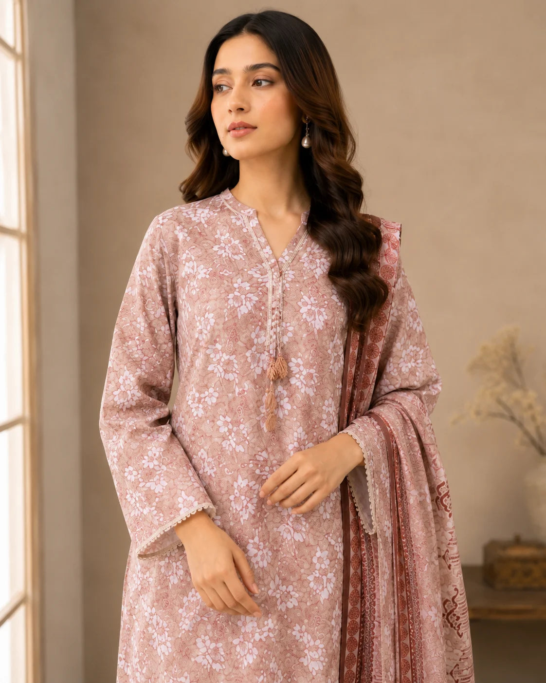 Serene Bloom Festive Embroidered 3-Piece Ready to Wear