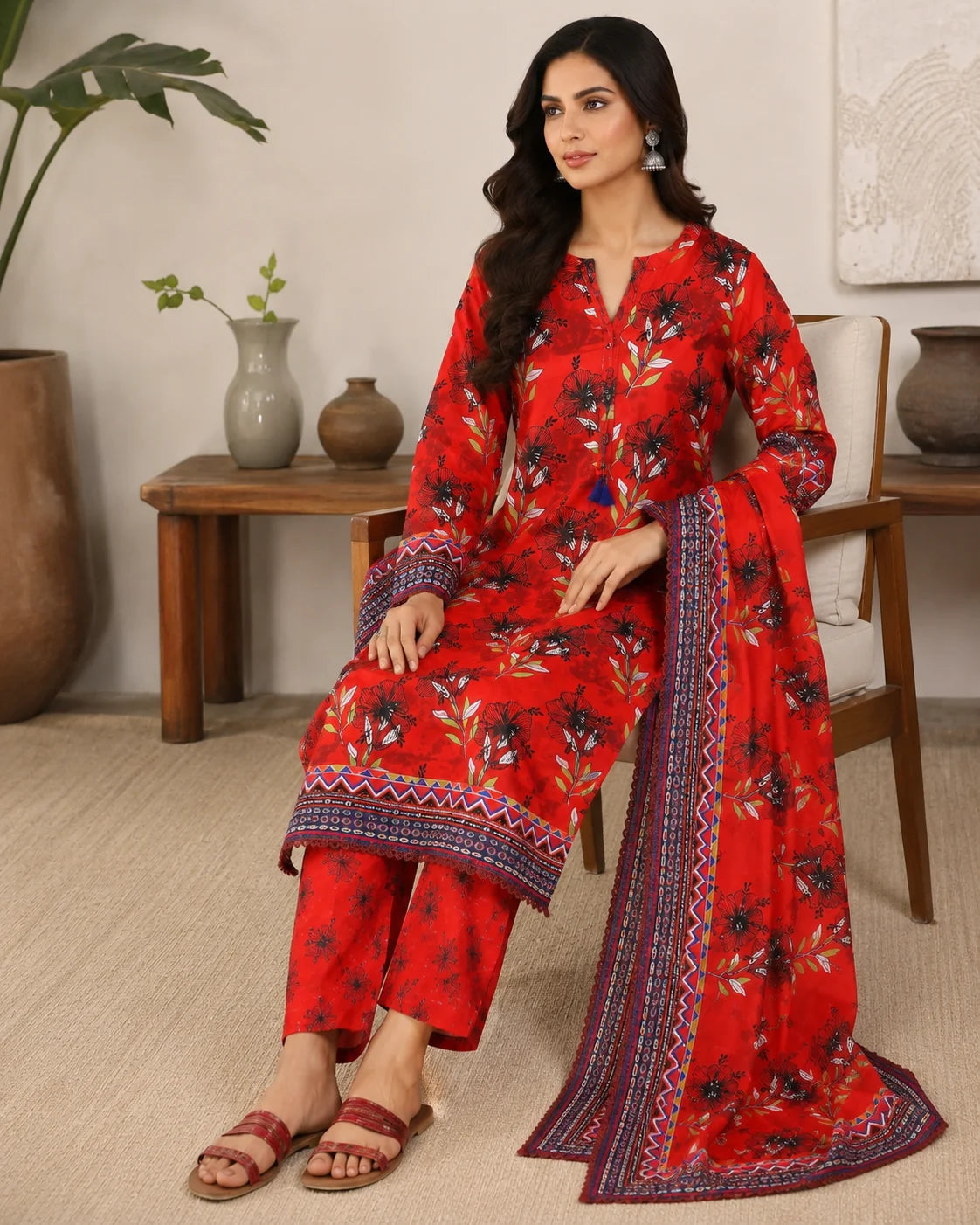 Mystical Drapes Chiffon Dupatta 3-Piece Ready to Wear