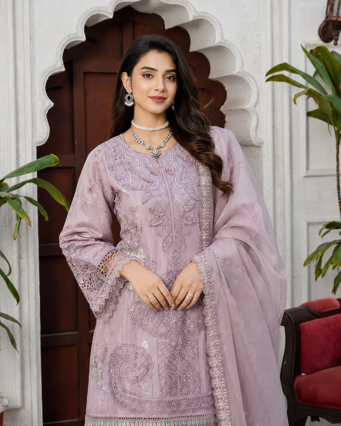 Whispering Petals Summer Lawn 3-Piece Stitched Suit