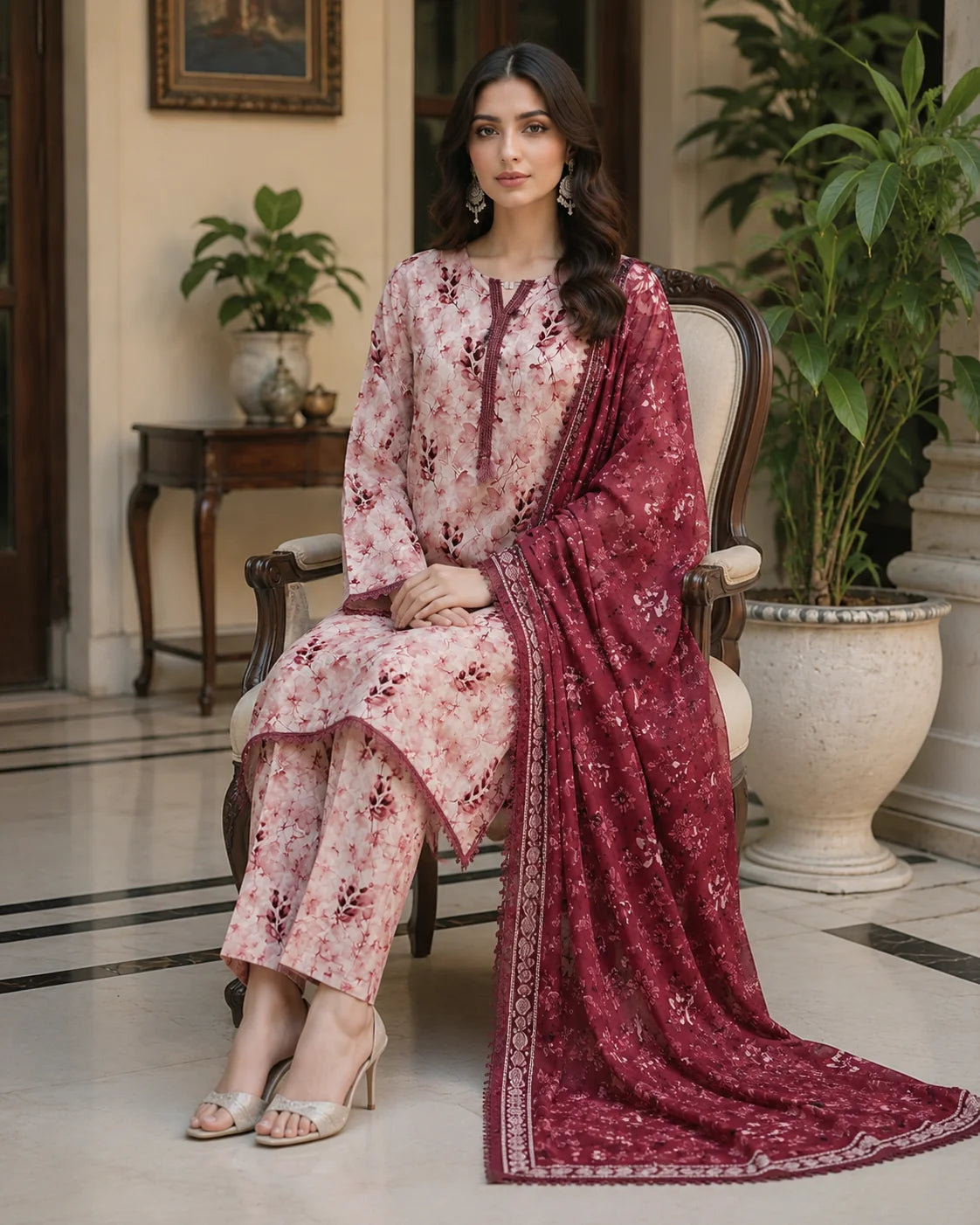 Golden Horizon Festive Wear 3-Piece Ready to Wear