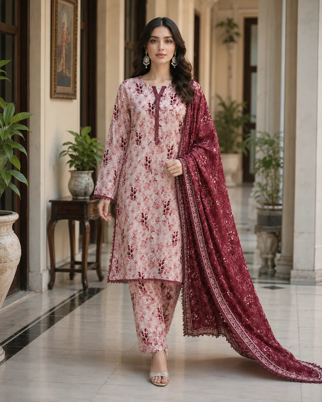 Golden Horizon Festive Wear 3-Piece Ready to Wear