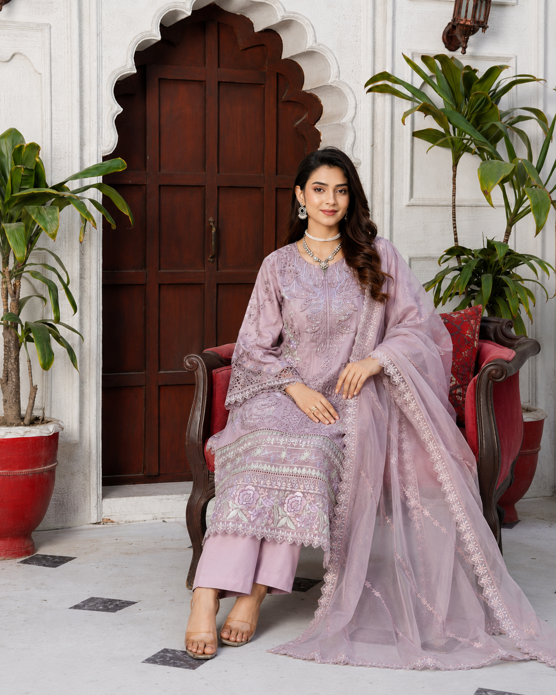 Whispering Petals Summer Lawn 3-Piece Stitched Suit