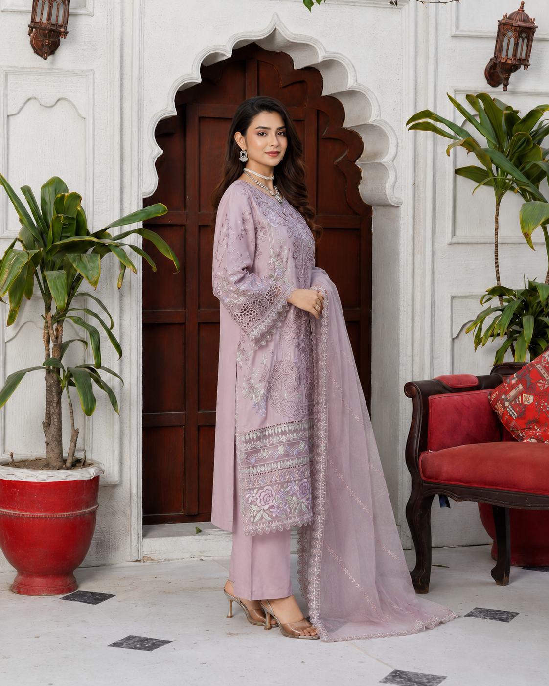 Whispering Petals Summer Lawn 3-Piece Stitched Suit