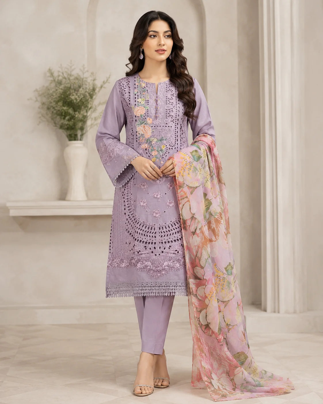 Enchanted Muse Luxury Printed & Embroidered 3-Piece Stitched