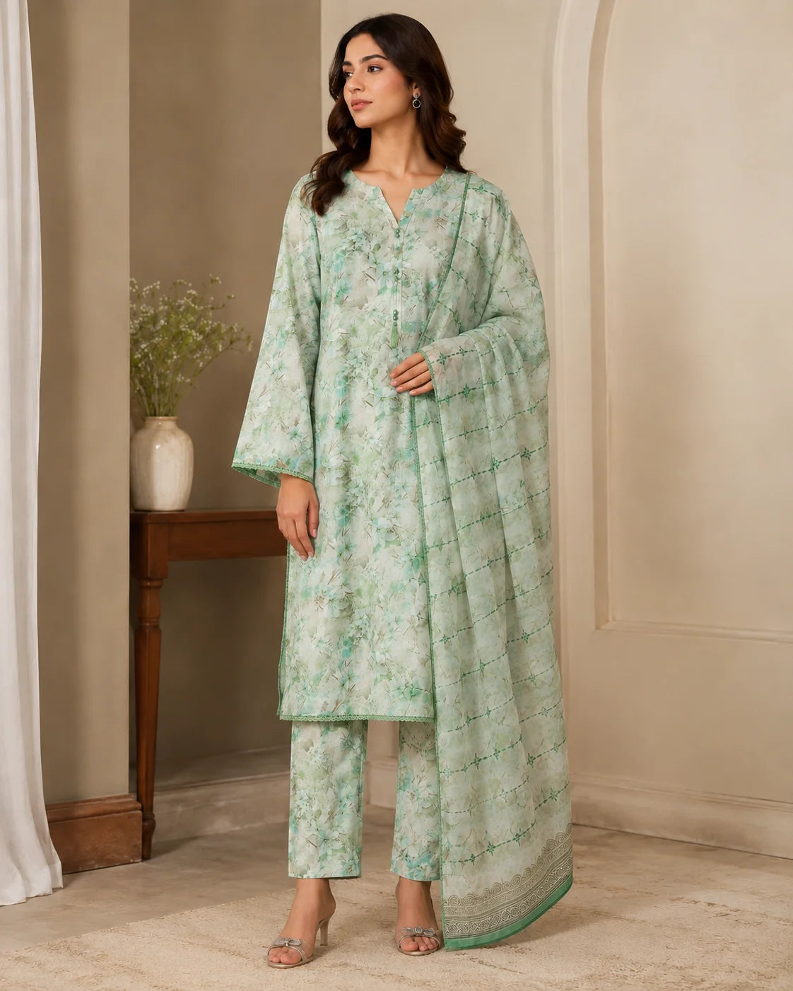 Velvet Touch Fine Threadwork 3-Piece Ready to Wear