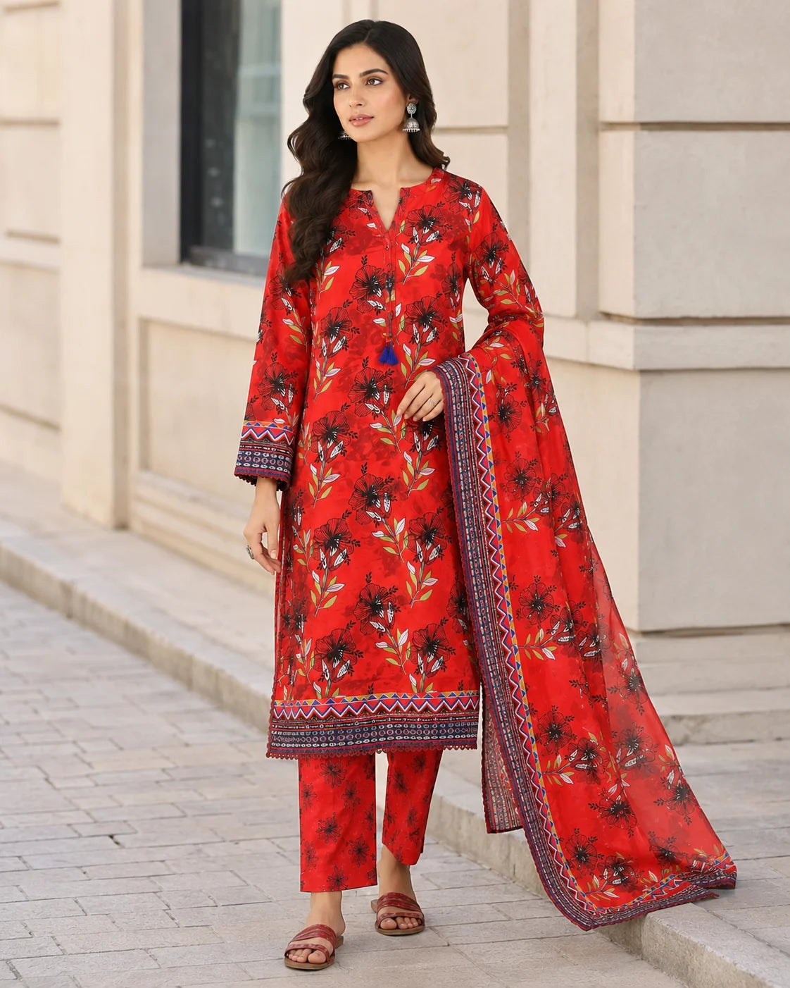 Mystical Drapes Chiffon Dupatta 3-Piece Ready to Wear