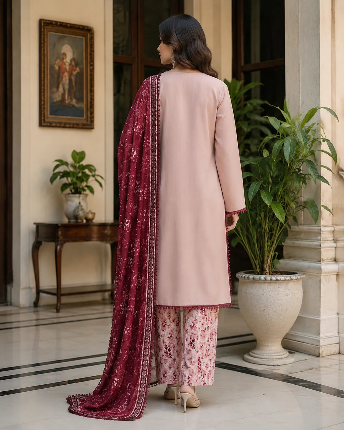 Golden Horizon Festive Wear 3-Piece Ready to Wear